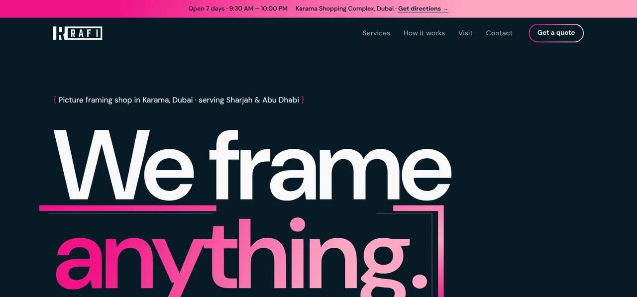 Dubai Frames website, designed by Papaya Creative Studio